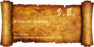 Vincze Benke névjegykártya